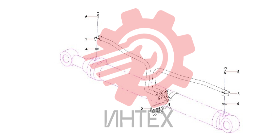 Трубопровод правого цилиндра стрелы 13611481 SY365CD