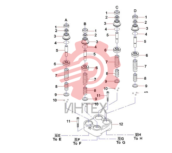 Комплектующие клапана (часть 1) (PVD8PC5020A) 60004101
