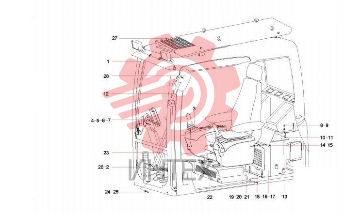 Кабина SY385C1M2KS.1.5B 12631266