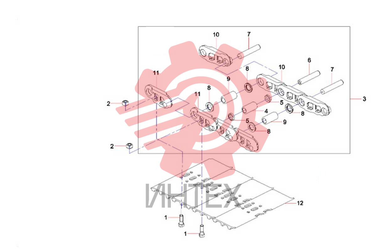 Цепи и башмаки гусениц STC228MC-6050 13221934