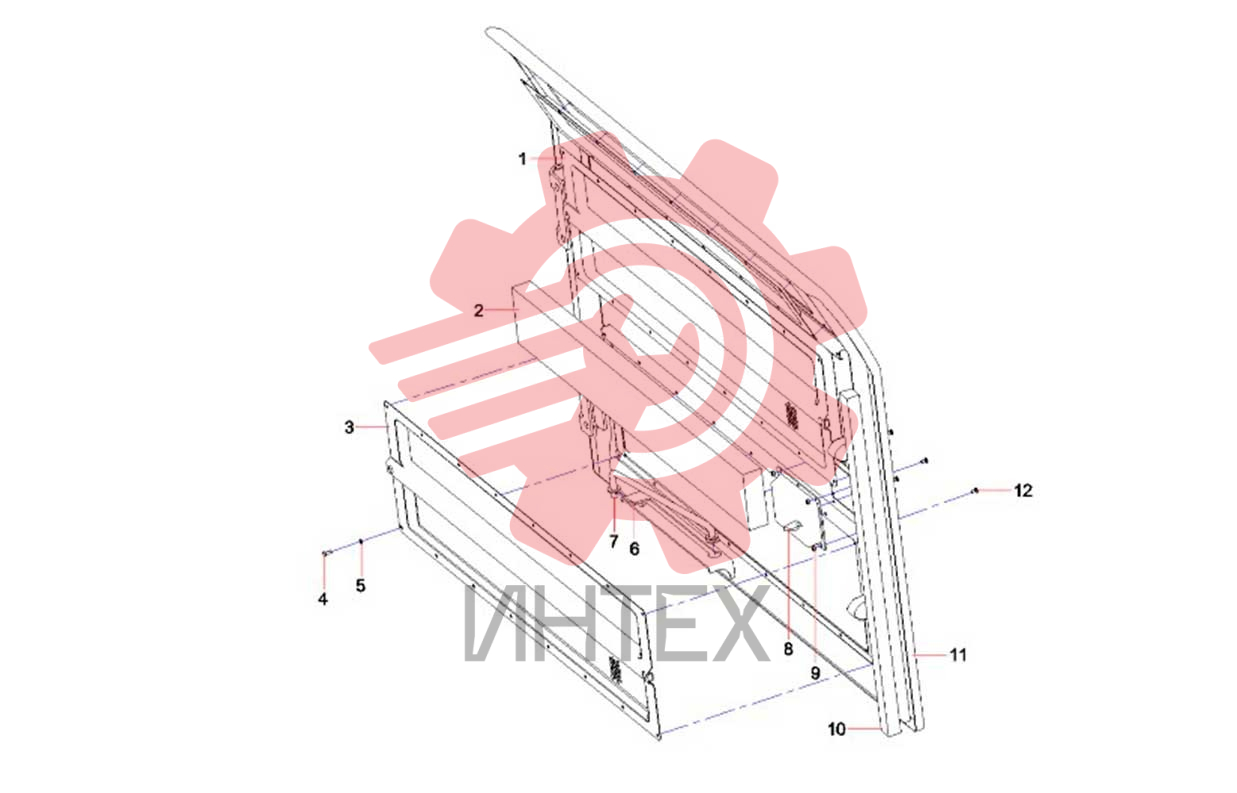 Дверь левая задняя (отсек радиатора) SY485C1I3KH.1.6.12C 13368265