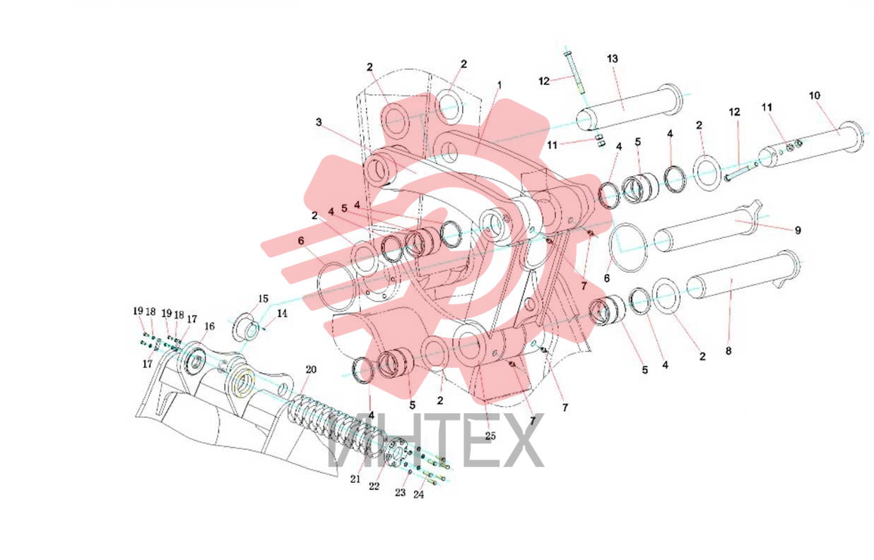 Соединения рукояти и ковша SY485C1I3KH.3 13304043
