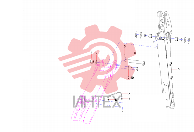 Крепление соединений стрелы SY55C9K4R.3A 13855084