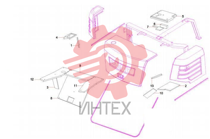 Обвес кабины (часть 2) SY60C9Y4R.1.6 13939063