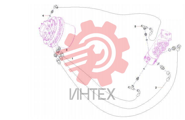 Трубопровод соединения бортового редуктора (часть 2) SY55C9 13468720