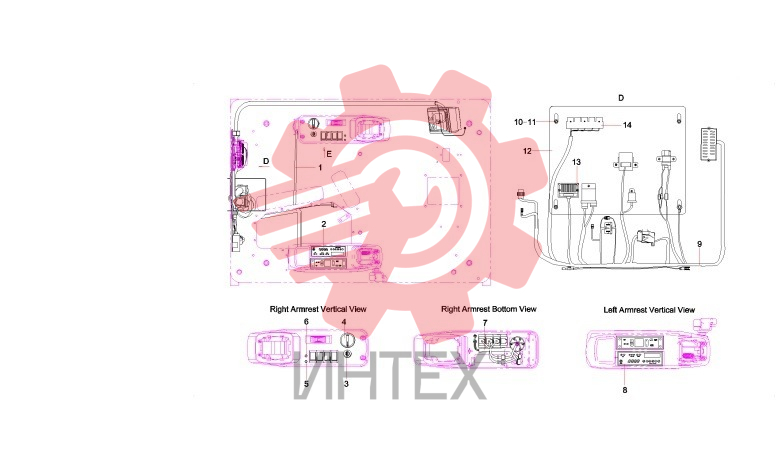 Комплектующие электрической системы кабины SY75C3I3R(US).5 13234075 (часть 2)