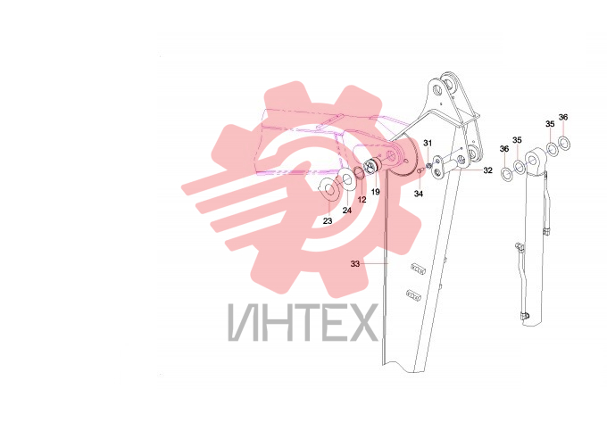 Крепления стрелы и гидроцилиндров SY75C3I3R(US).3 13211055 (часть 2)