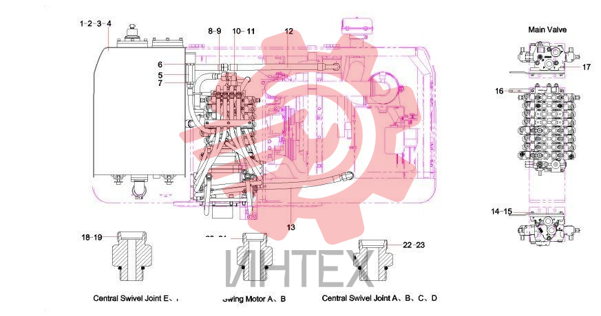 Трубопровод гидравлической системы (часть 2) SY75C9I2H.1B.2 12651491