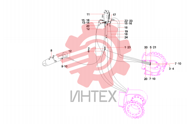 Система гидравлическая поворотной рамы SY80C3I2H.2 13167838