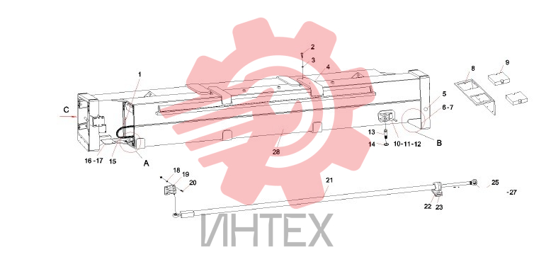 Балка поперечная в сборе SDJ450.2 A810421000786 (часть 1)