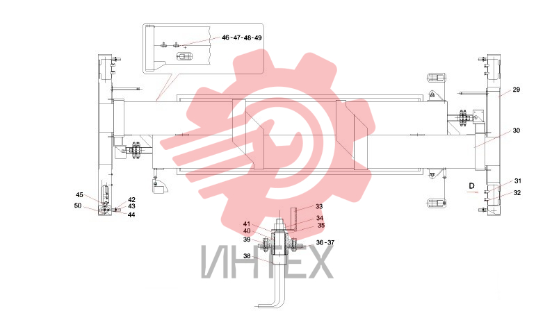 Балка поперечная в сборе SDJ450.2 A810421000786 (часть 2)
