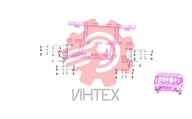Крепления подножек 12934135