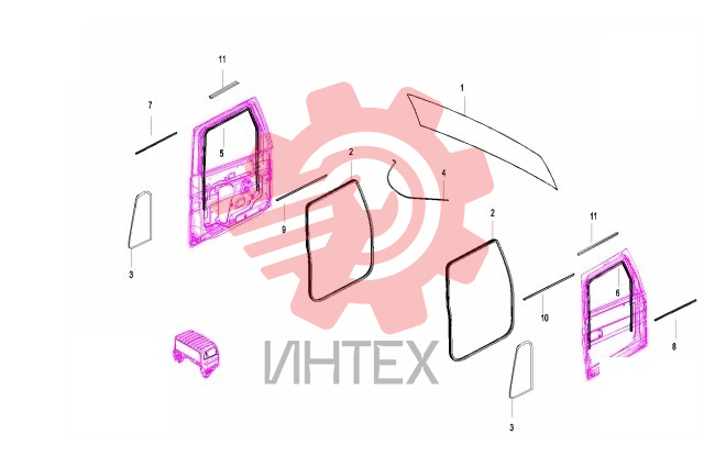 Уплотнения кабины 11660982