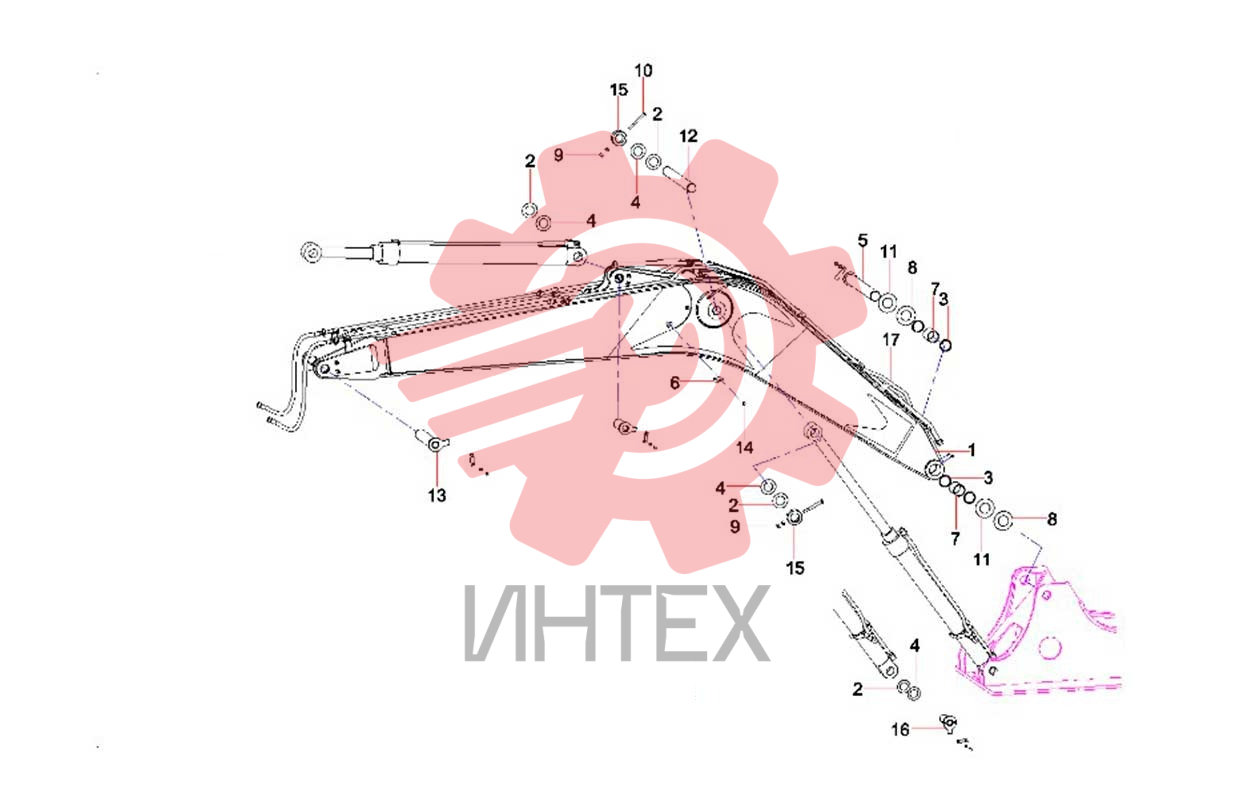 Узел стрелы SY135C8I3K(US).3 13211137