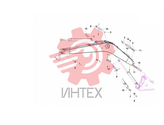 Узел стрелы SY140C1.3 13711069