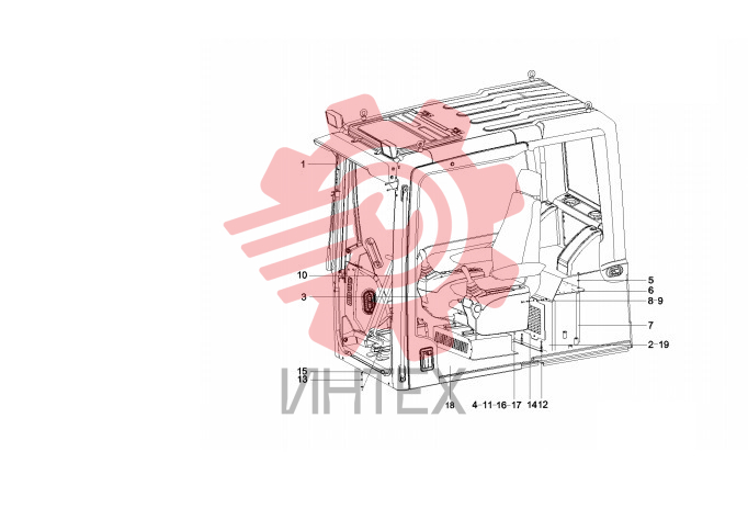 Кабина водителя SY215C9C3KL.1.5 12135336