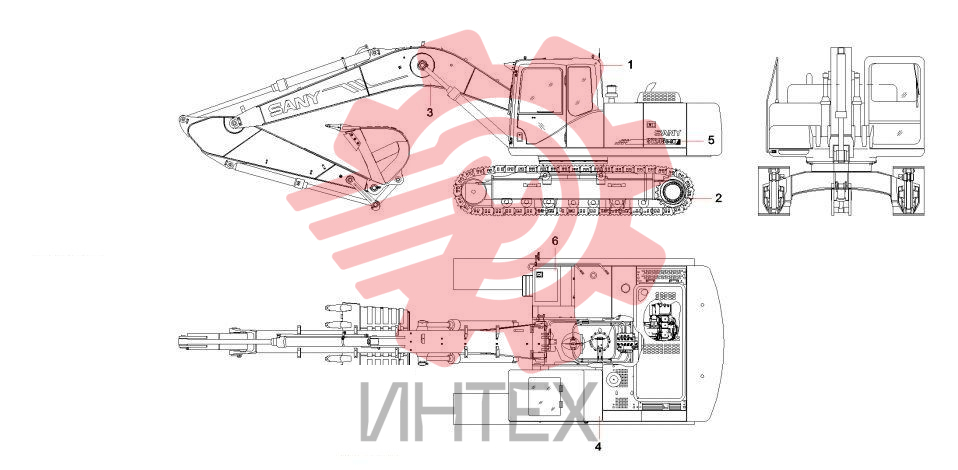 Компоненты основные экскаватора SY215C9 13487676