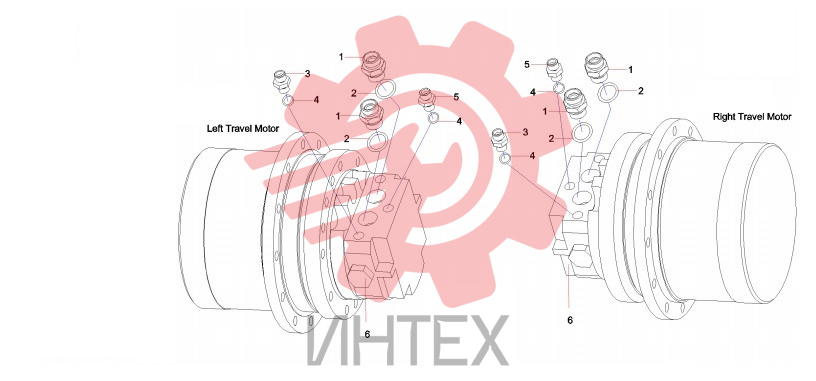 Соединители шлангов гидромоторов SY26C1 13915543