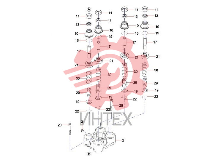 Компоненты клапана (часть1) 60170604 PVD8PC6008