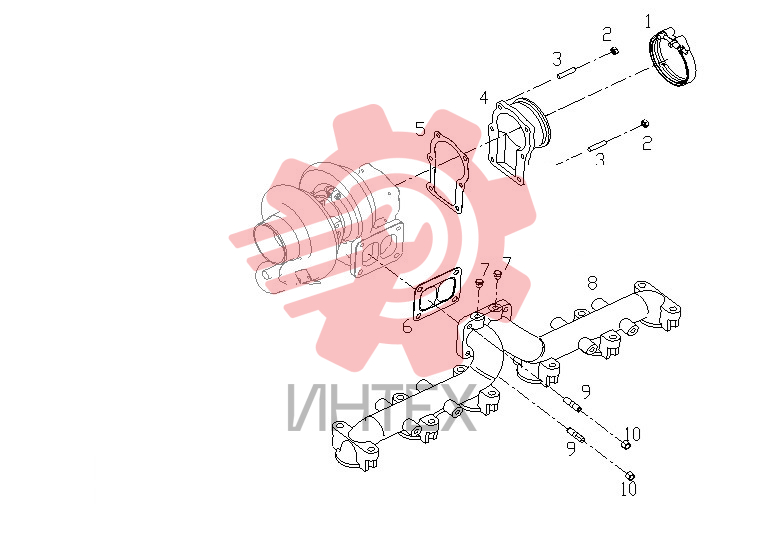 Коллектор выпускной D13-000-48+C