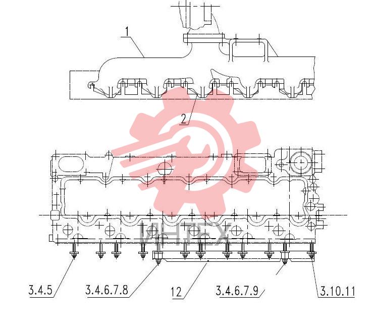 Коллектор выпускной C13AZ-2P6573