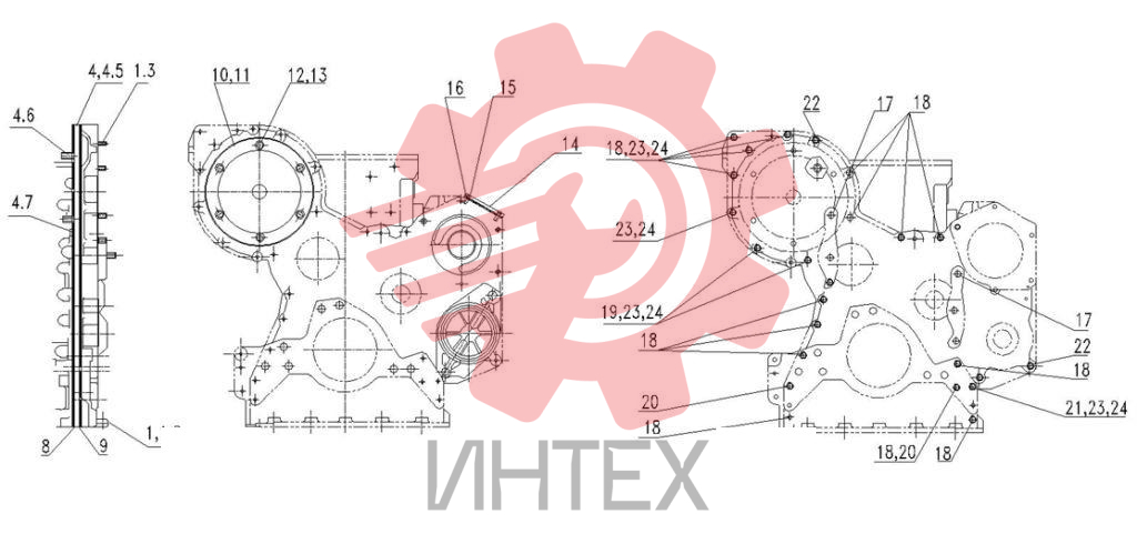 Крышка двигателя передняя C82AZ-82AZ102