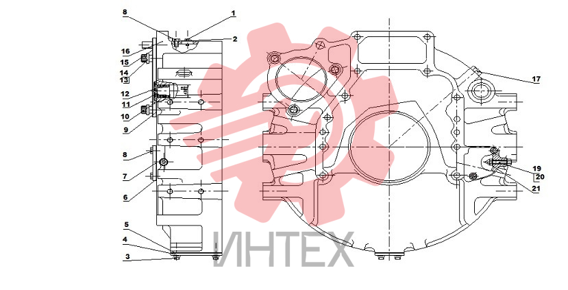 Корпус маховика D02C-000-108+D