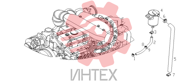Сепаратор картерных газов D42-000-30A(W)+B