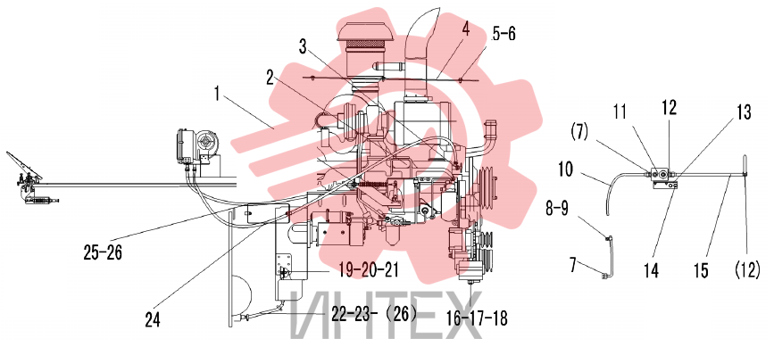 Дизельный двигатель в сборе C6121ZG50 (C6ZG50F)