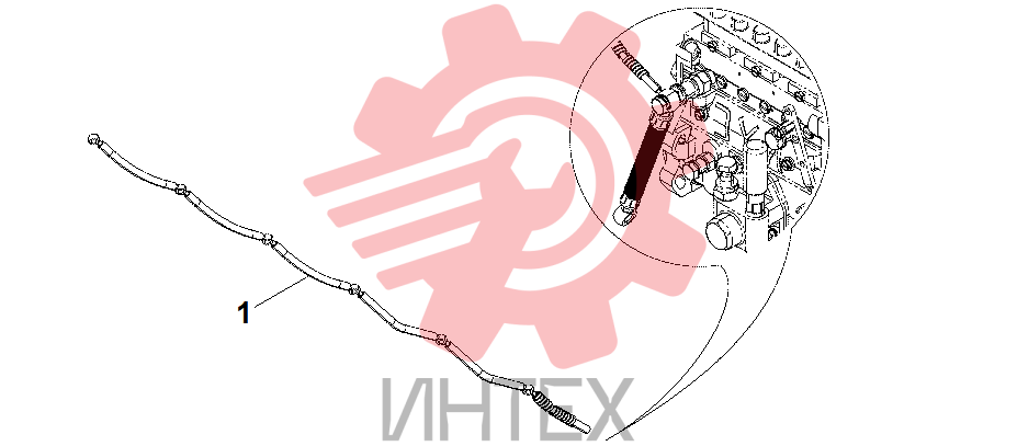 Трубка обратки форсунок топливной системы двигателя