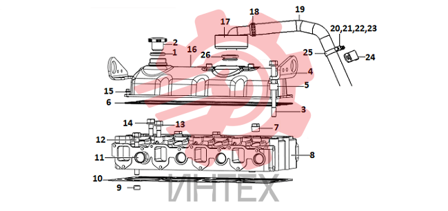 Группа крепежных элементов головки блока цилиндров D30-1003000B.09