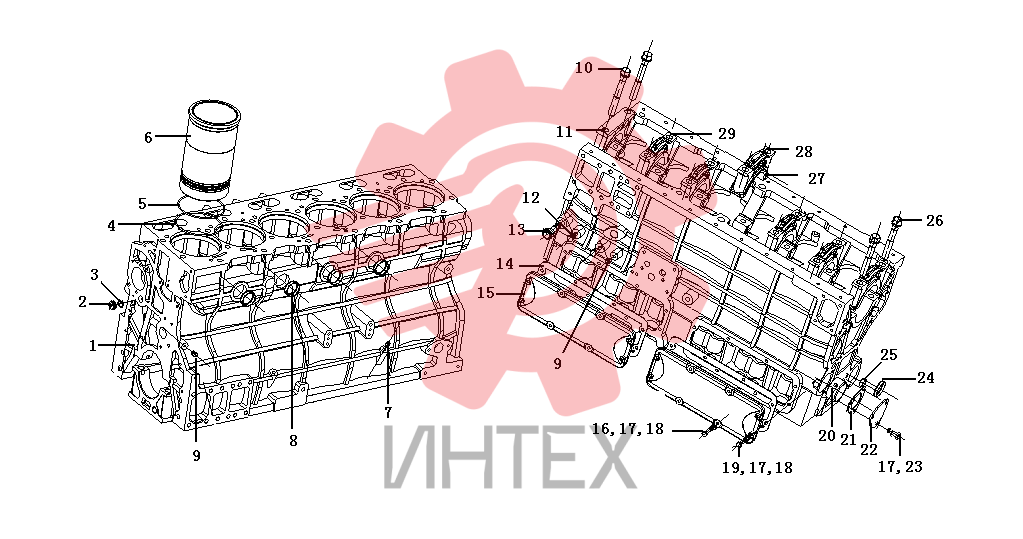 Комплектующие блока цилиндров B8401-1002000