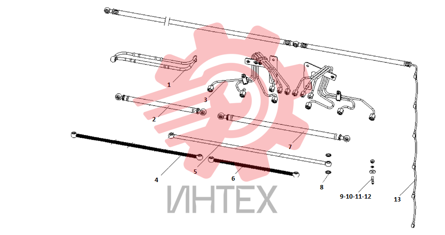Узел трубопровода подачи топлива J8001-1104000/02