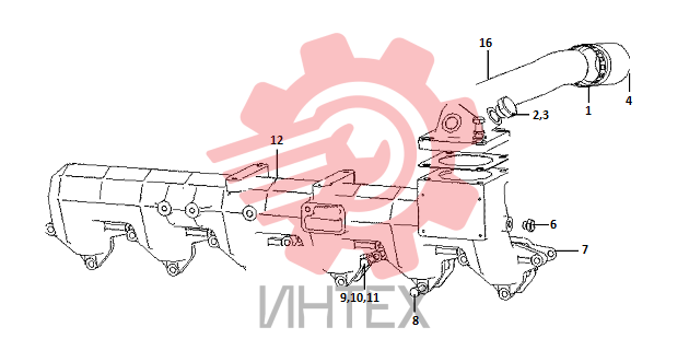 Комплектующие впускного коллектора j80g8-1008100.01 &j80g8-1008500.02