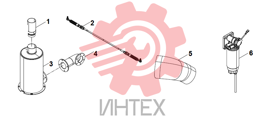 Комплект (выхлопной патрубок, трос газа, глушитель, трубка, фильтр топливный)