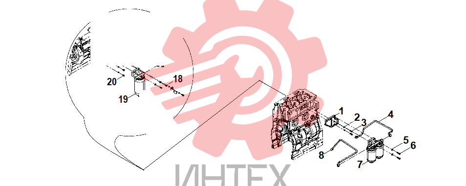 Топливный фильтр  в сборе с кронштейном