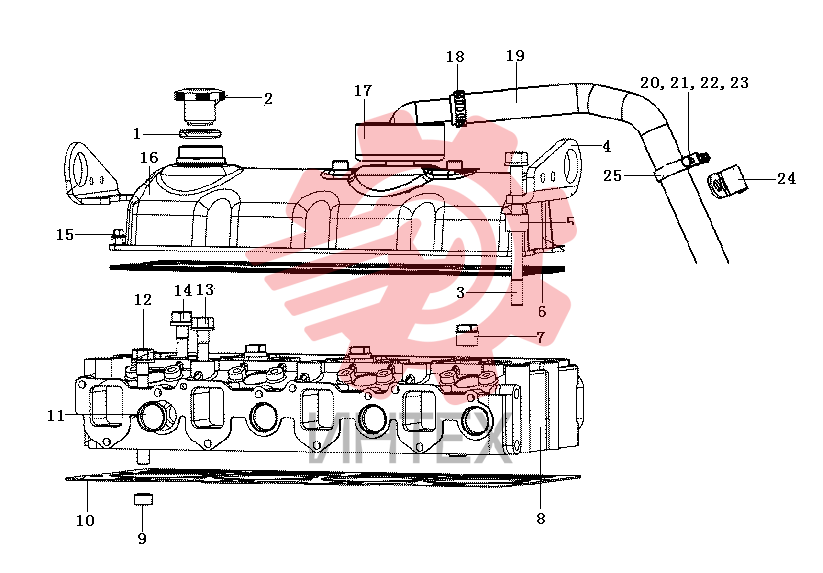 Головка блока цилиндров в сборе d30-1003000b.08