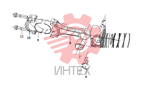 Шатун поршня в сборе d30-1004000.05