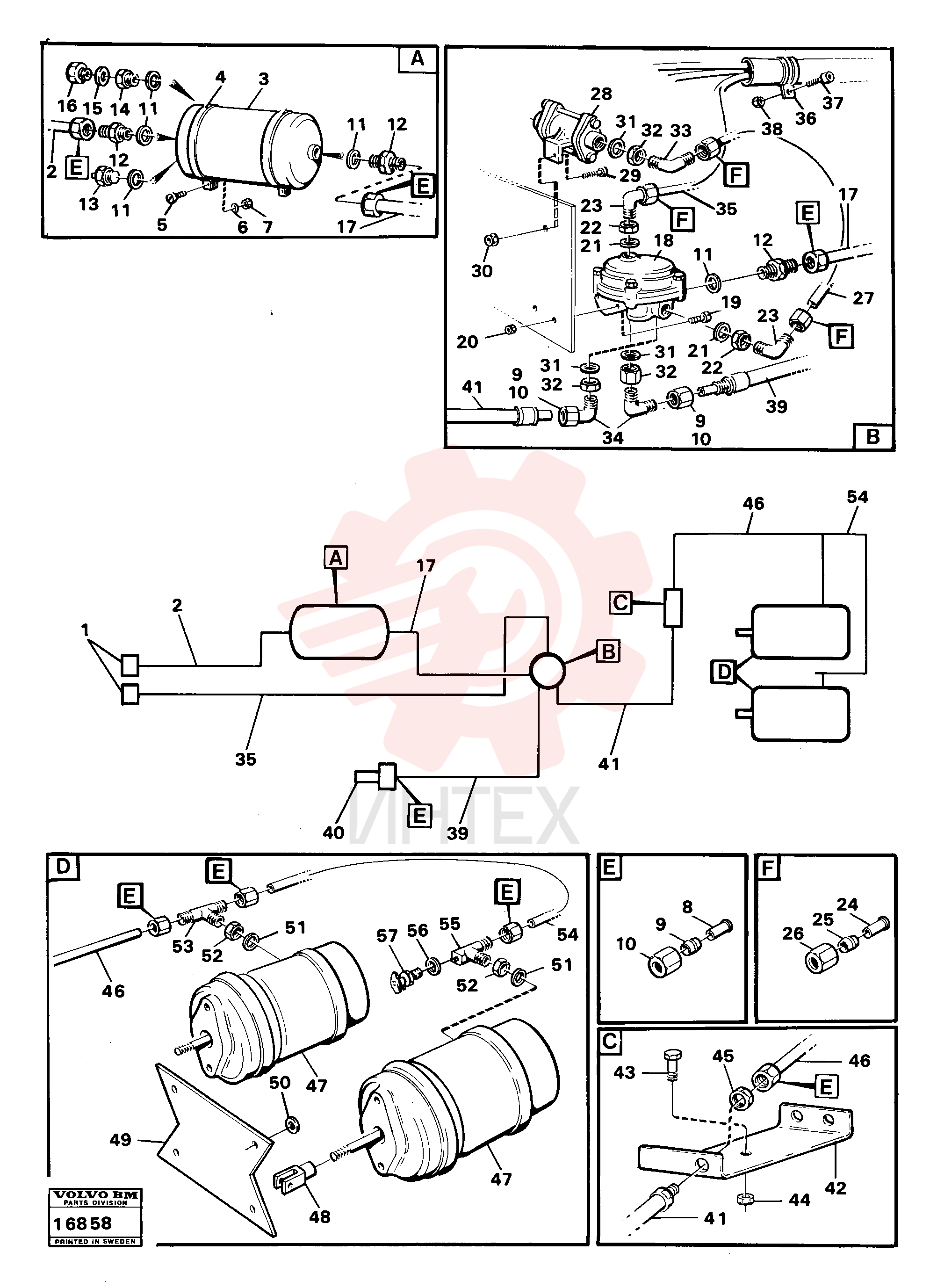 Spring brake cylinder VOE 4864428