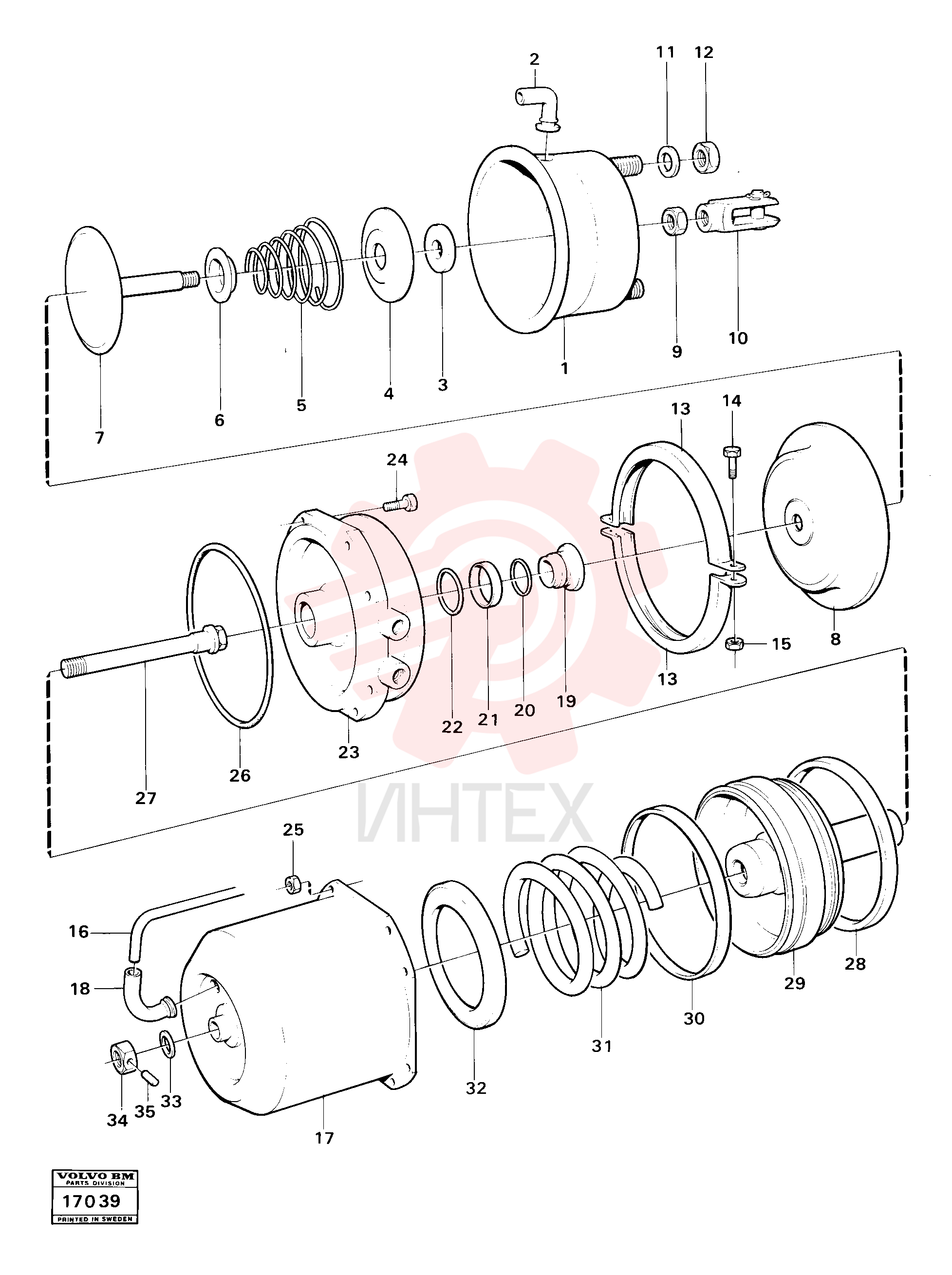 Spring brake cylinder