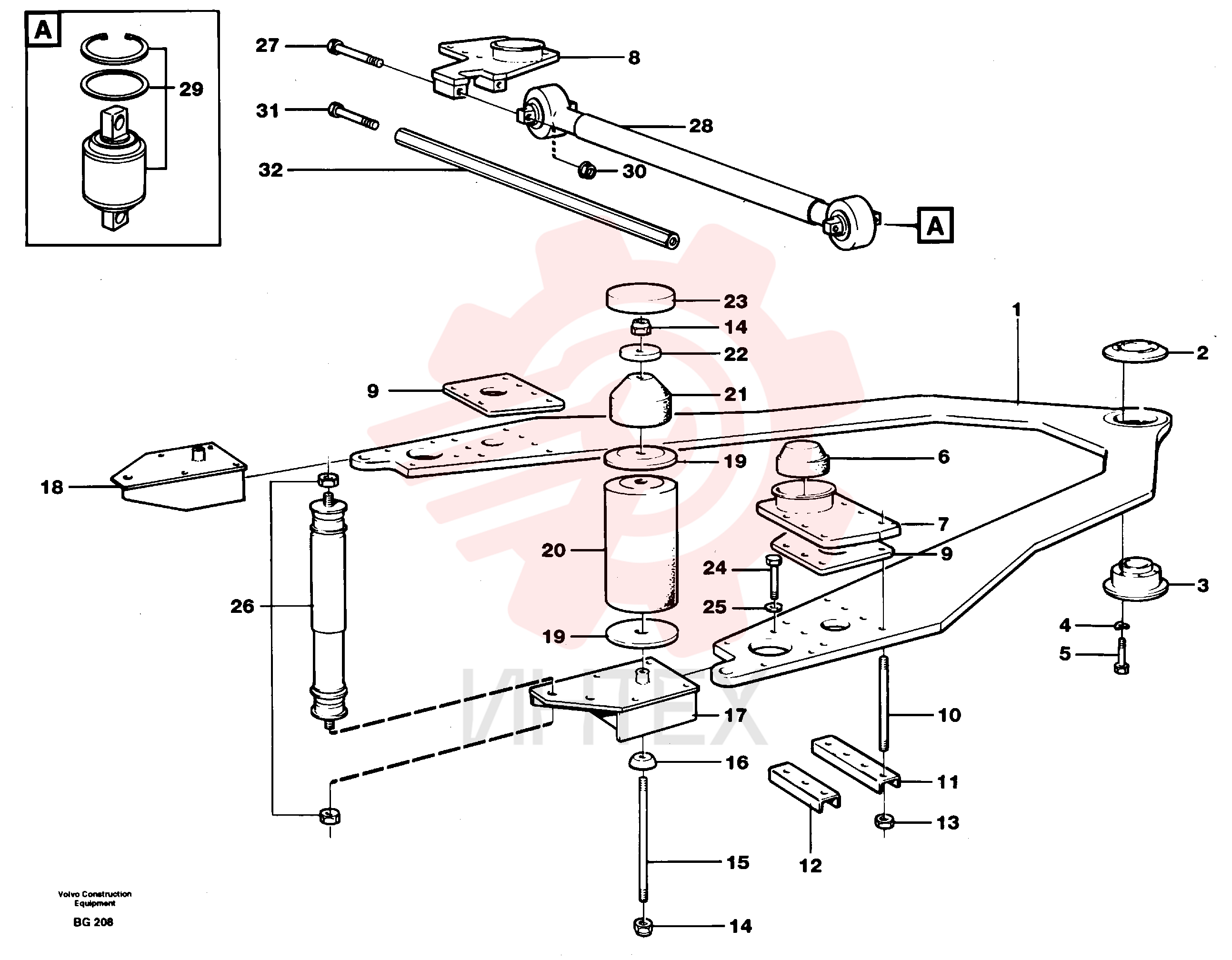 Front axle stay