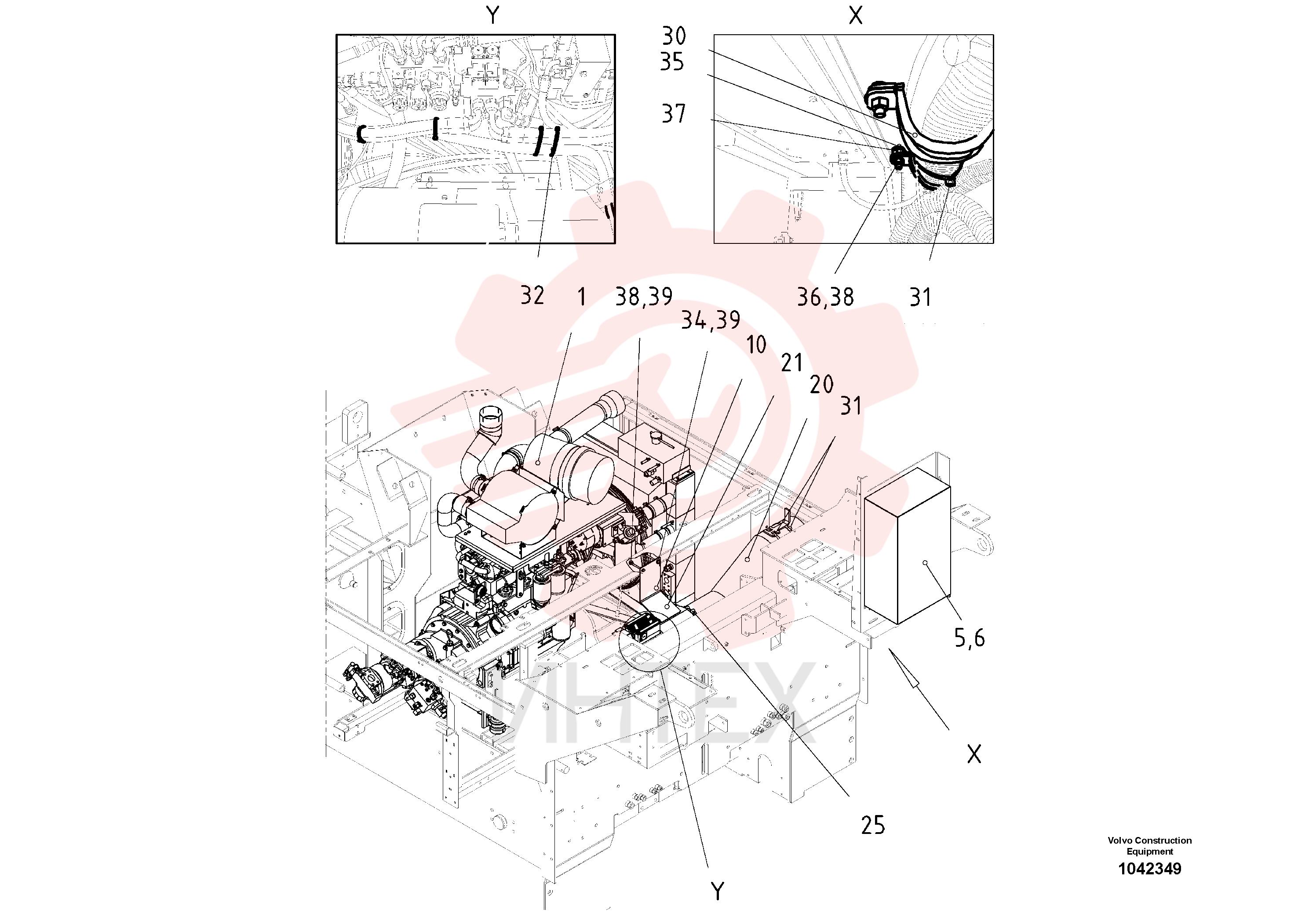 Alternator-mounting Engine
