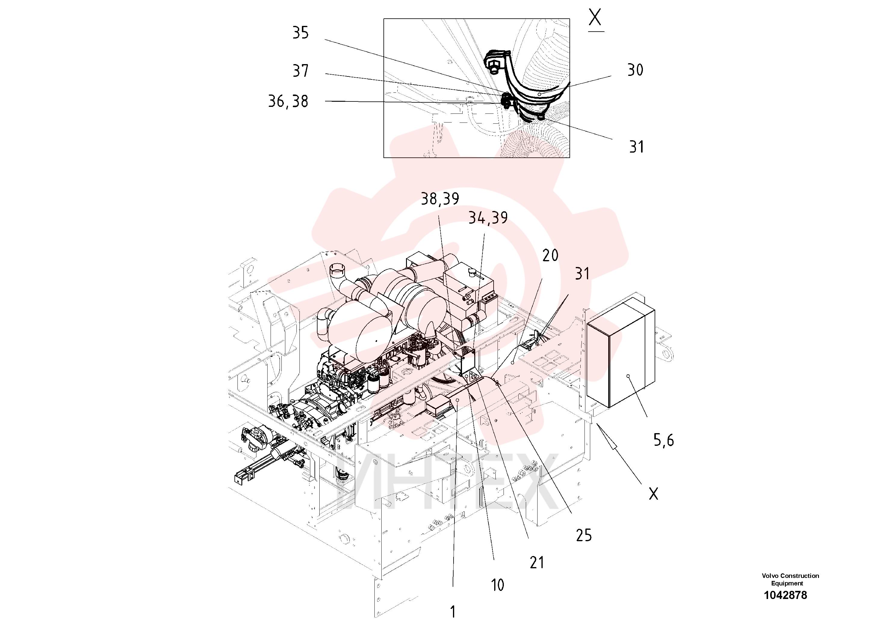 Alternator-mounting Engine
