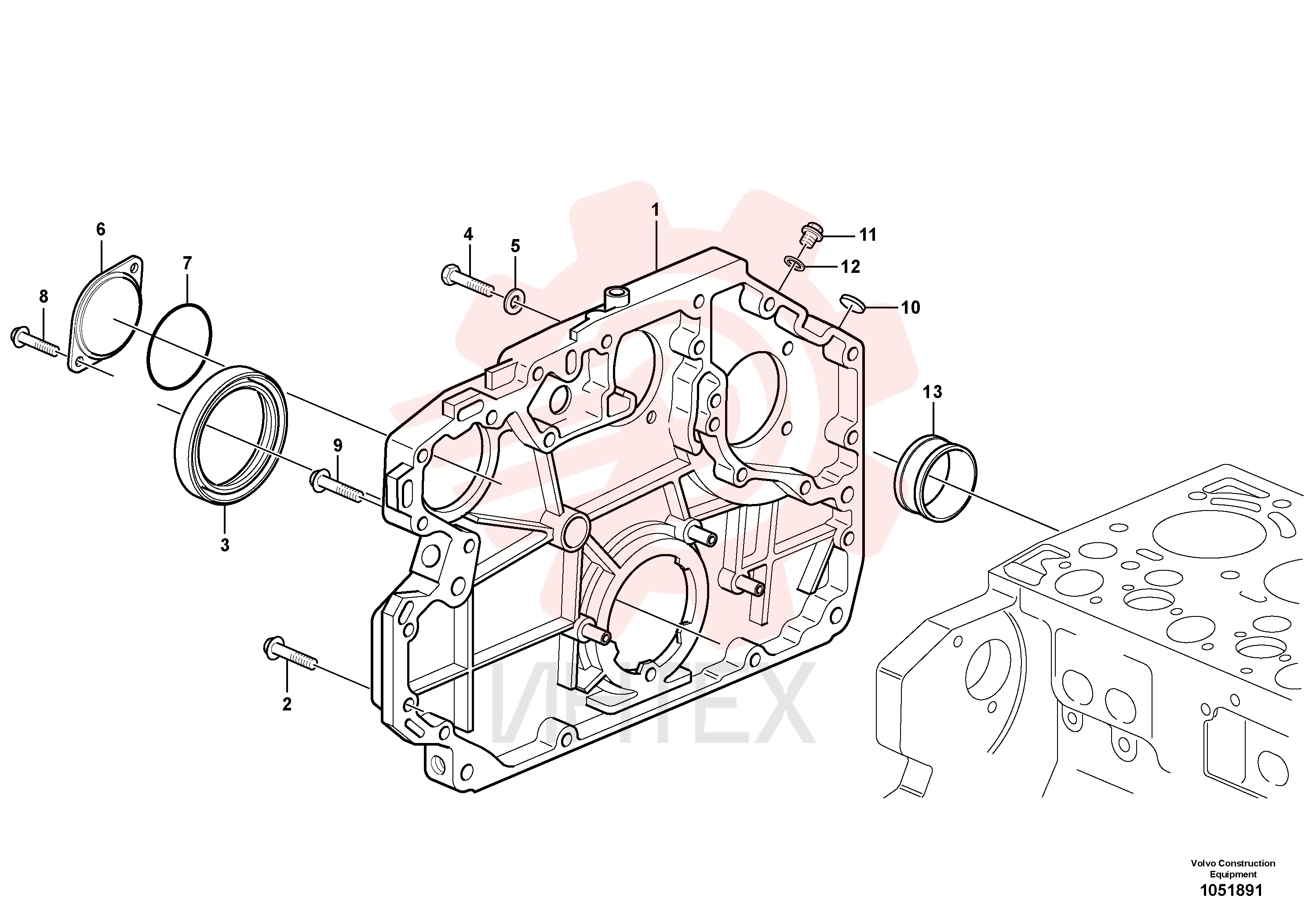 Timing gear casing VOE 20972356