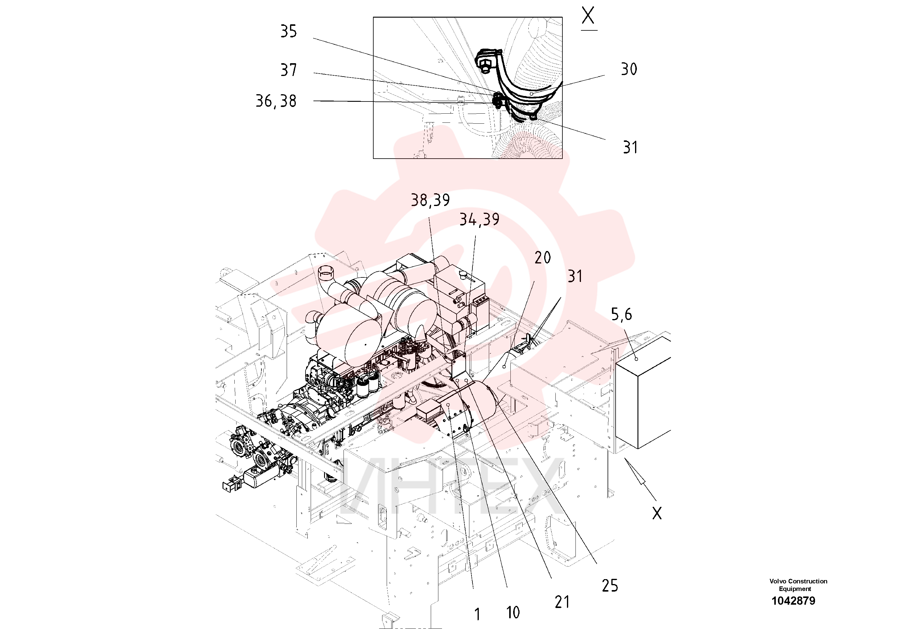 Alternator-mounting Engine