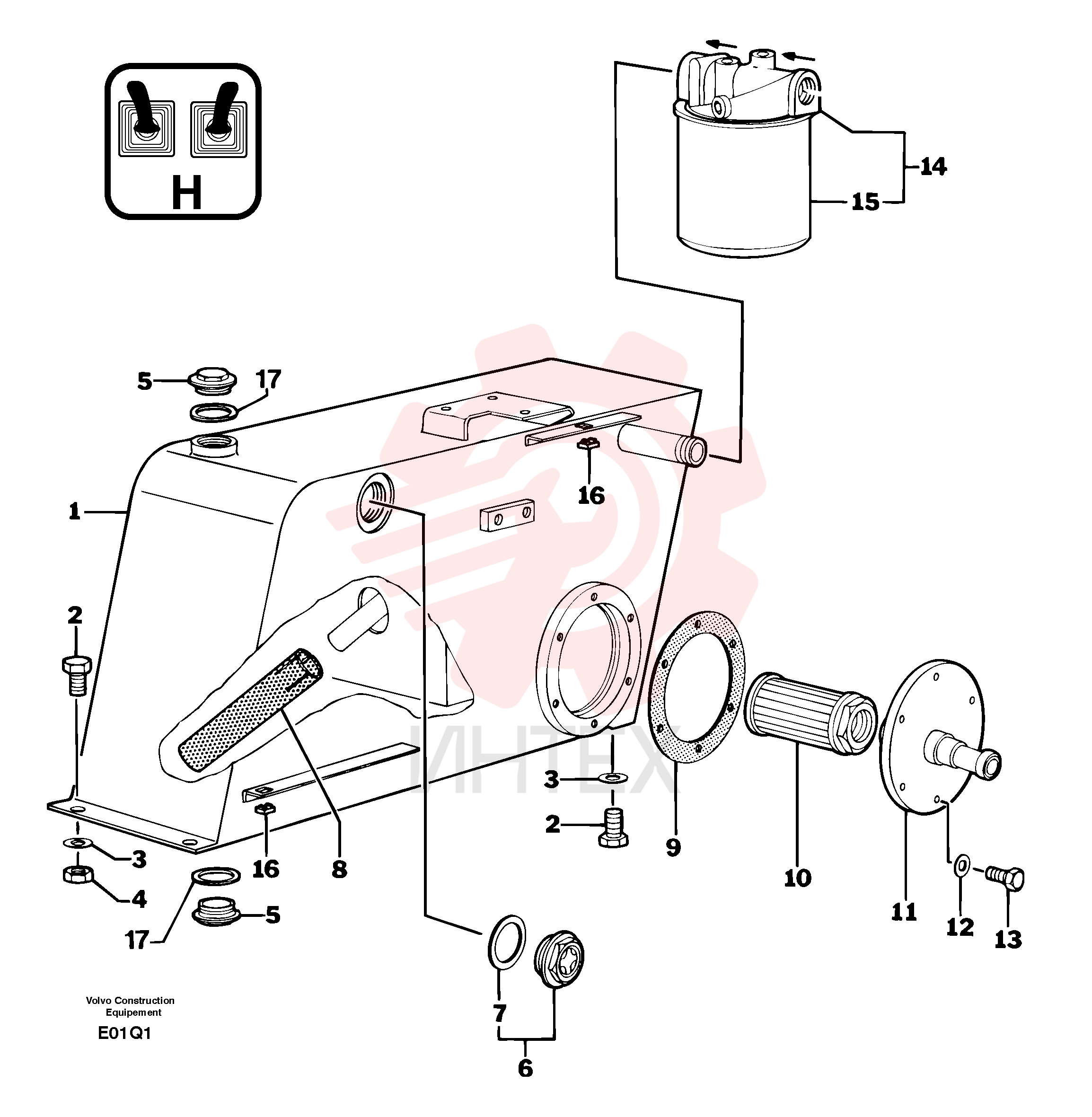 Hydr fluid tank