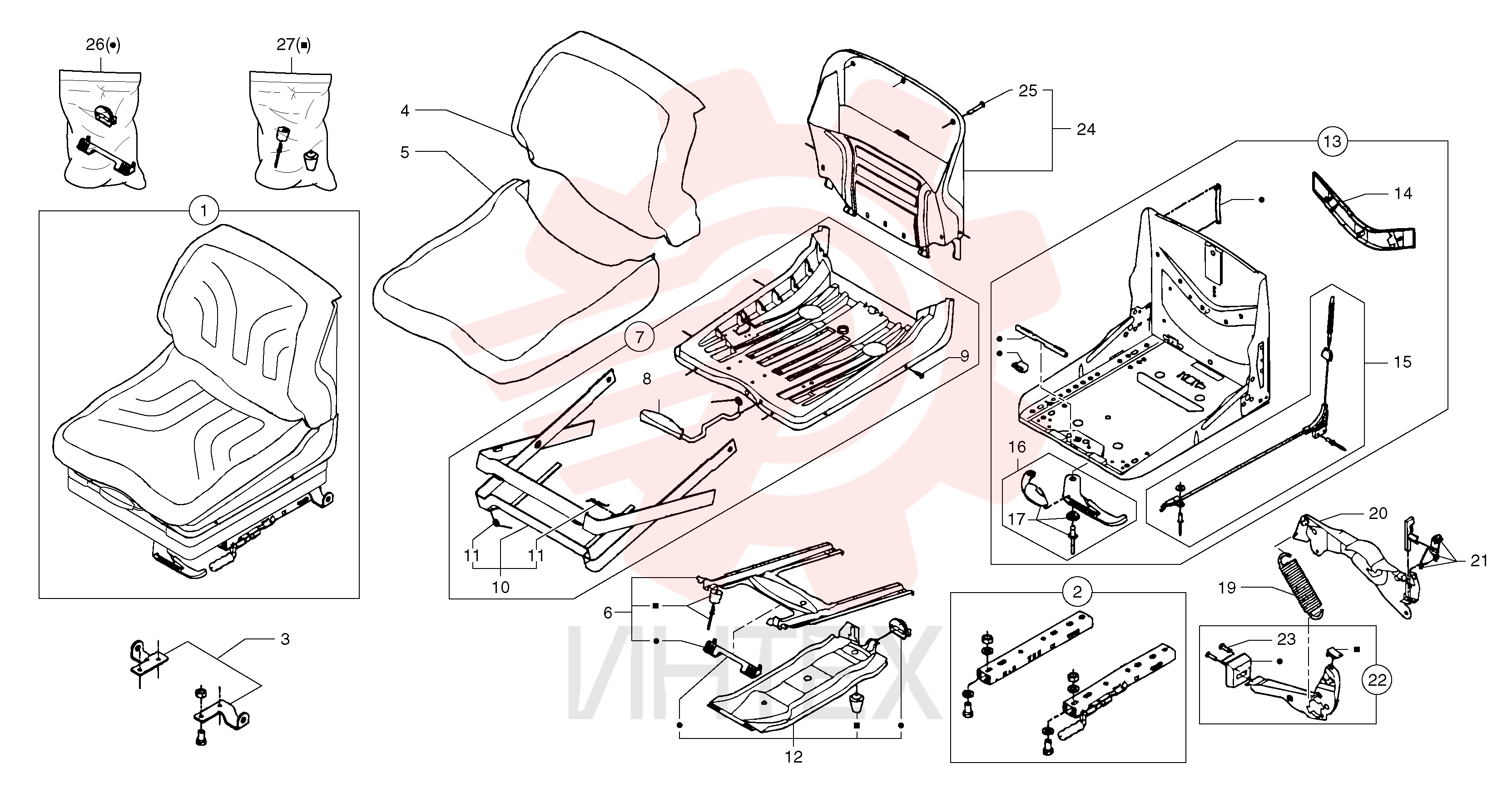 Imitation leather seat PJ 5700063 (2)