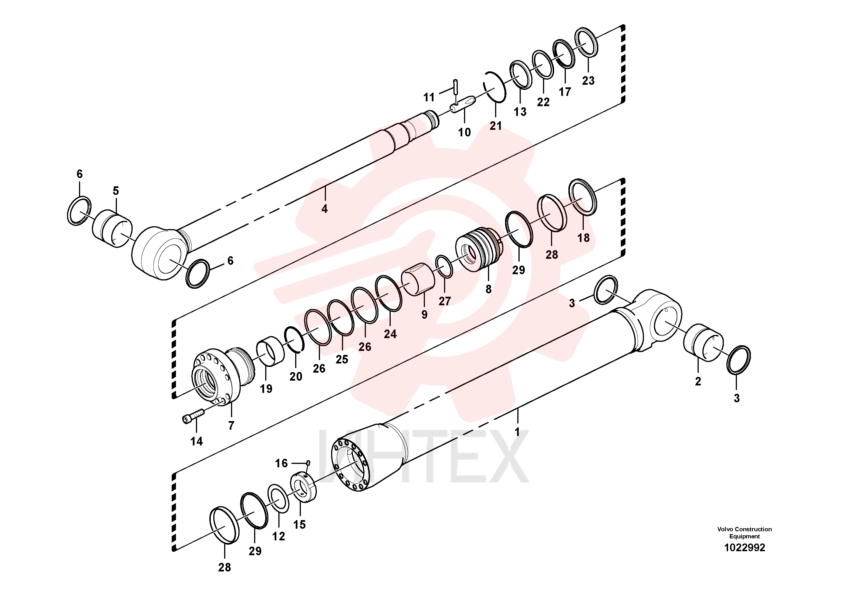Dipper arm cylinder