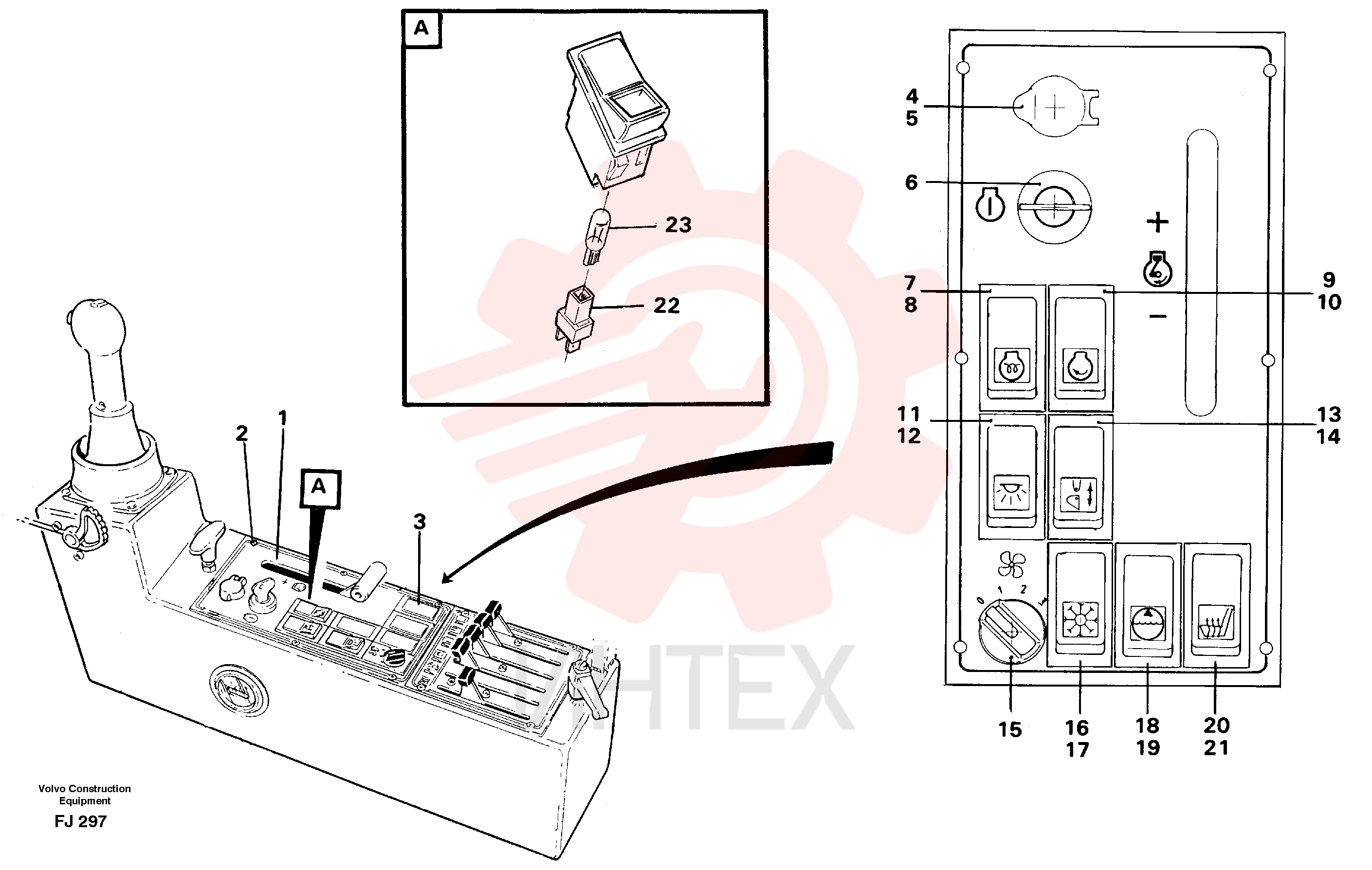 Starter switch VOE 14261391 (1)