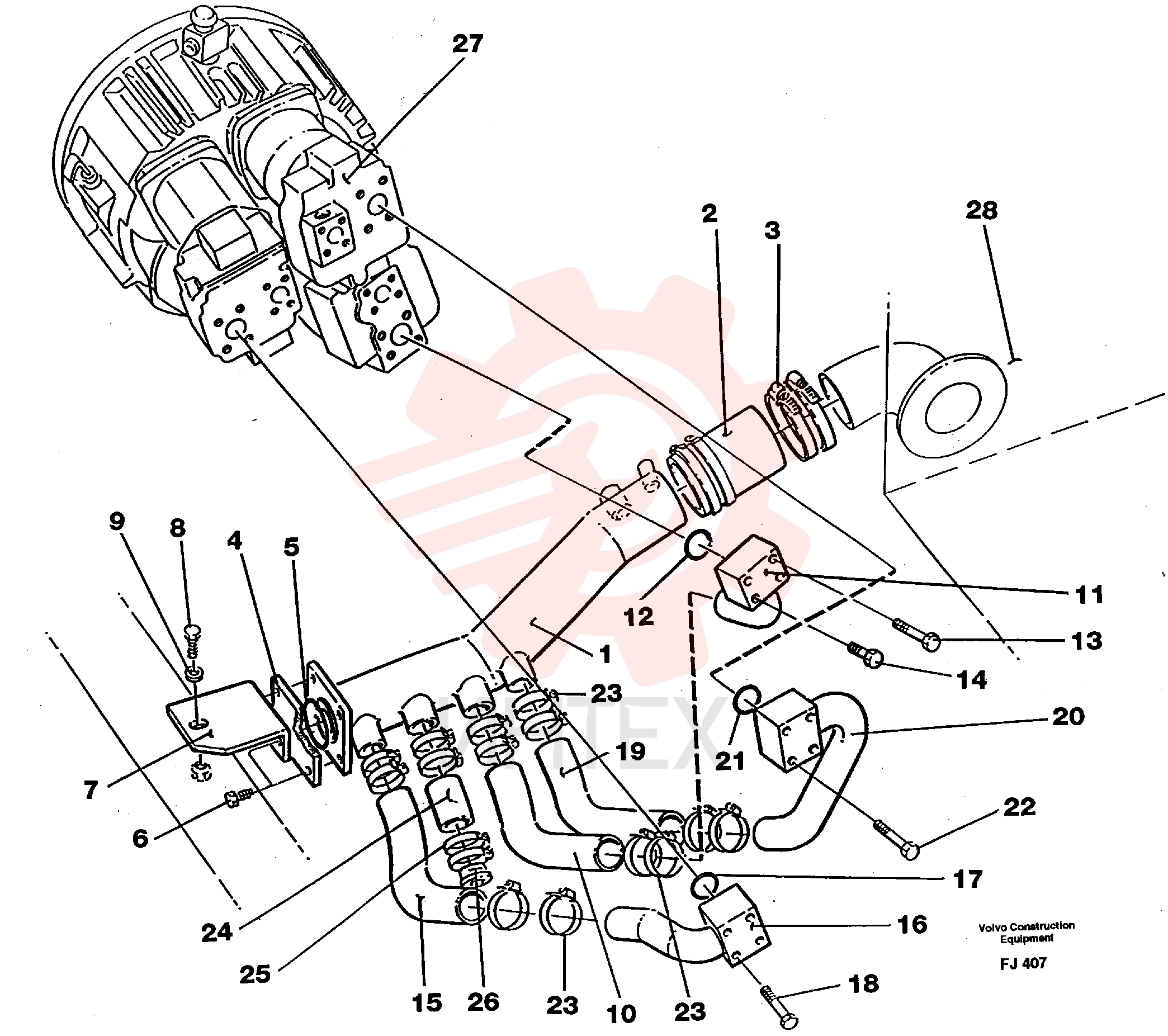 Suction pipe VOE 14238096 (1)
